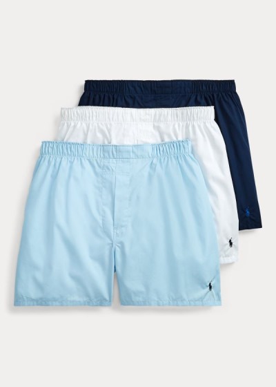 Boxer Polo Ralph Lauren Hombre Azules / Azul Marino / Blancos - Classic Fit 3-Pack - CBKDT4950